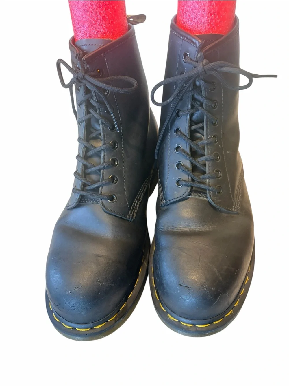 Doc Martens Steel Toe Safety Boots Mens 12 black lace up work boots